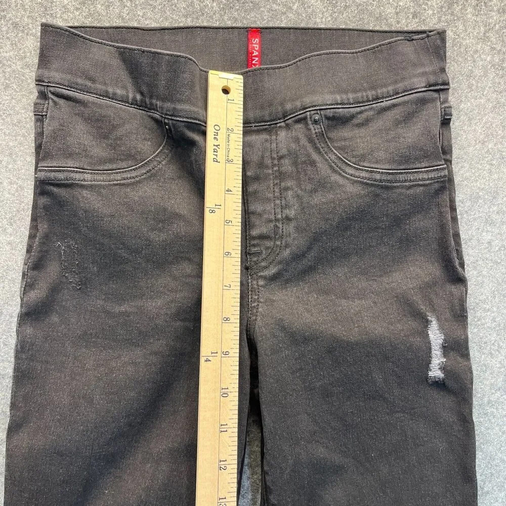 Spanx Women's Jegging Jeans Size S Black Mid Rise Stretch‎ Distressed